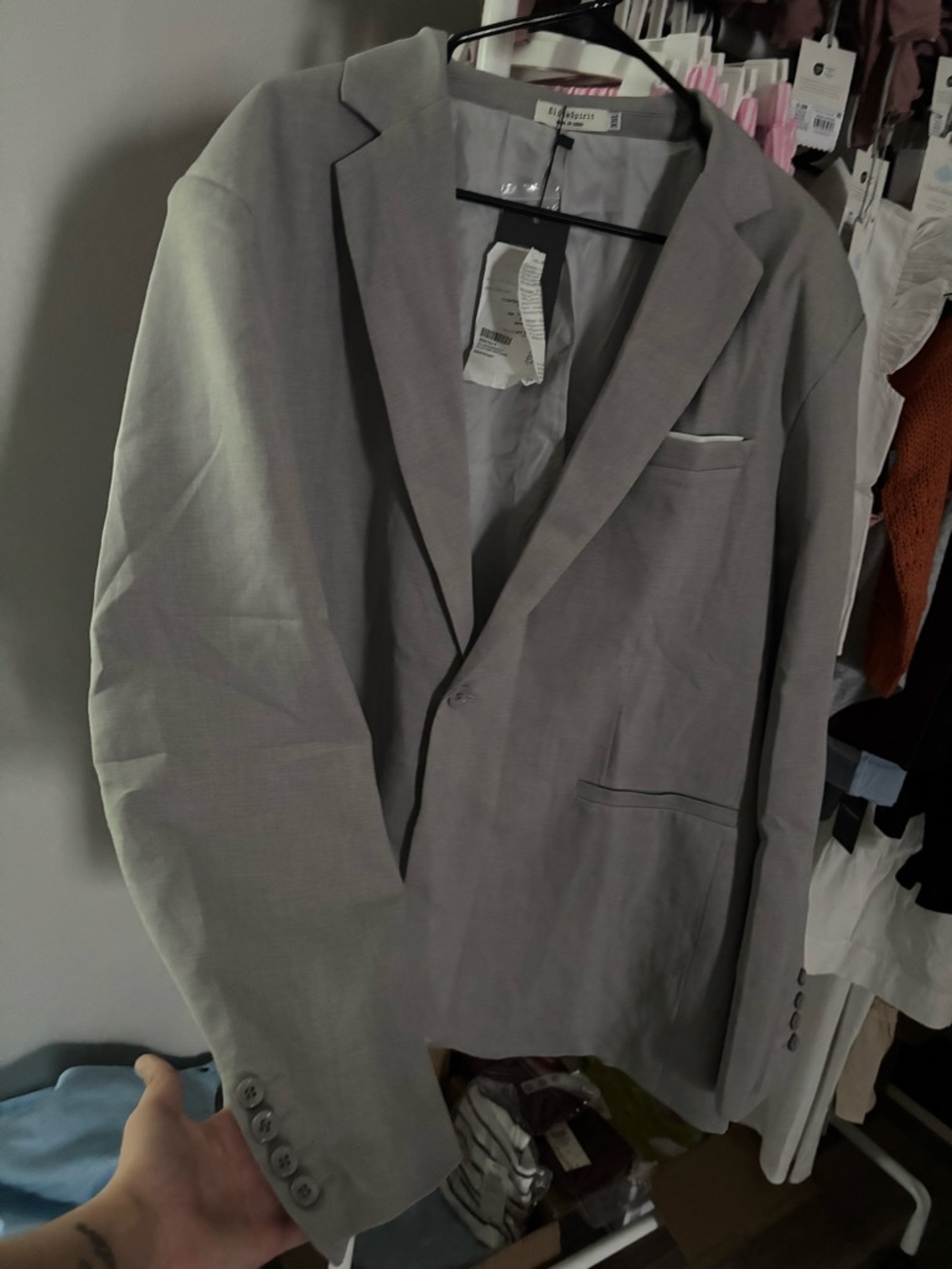 Spirit Light Gray Men's Single-Breasted Blazer